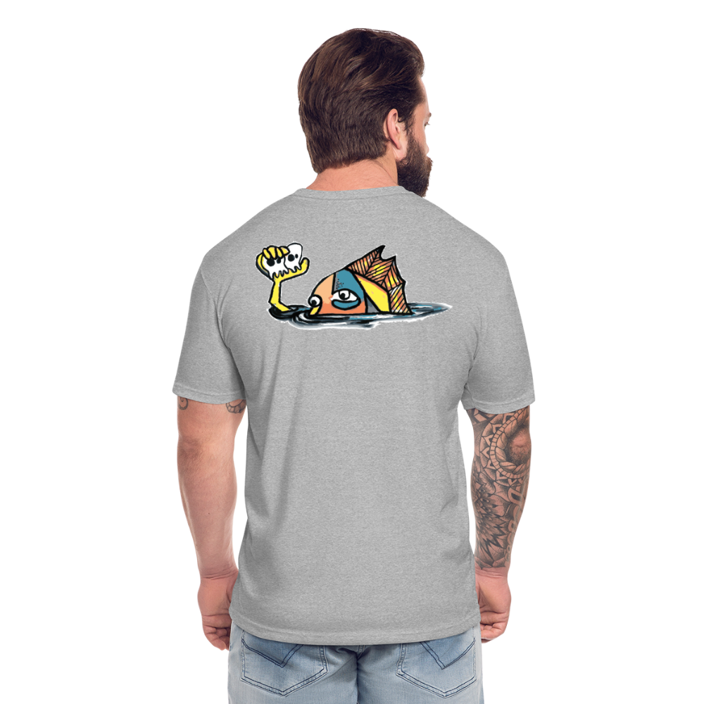 Peper Drip F/ Fish B T-Shirt by Next Level - heather gray