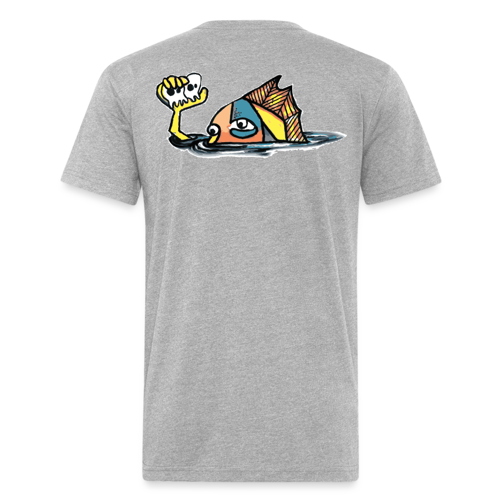 Peper Drip F/ Fish B T-Shirt by Next Level - heather gray
