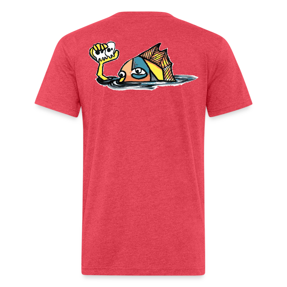 Peper Drip F/ Fish B T-Shirt by Next Level - heather red
