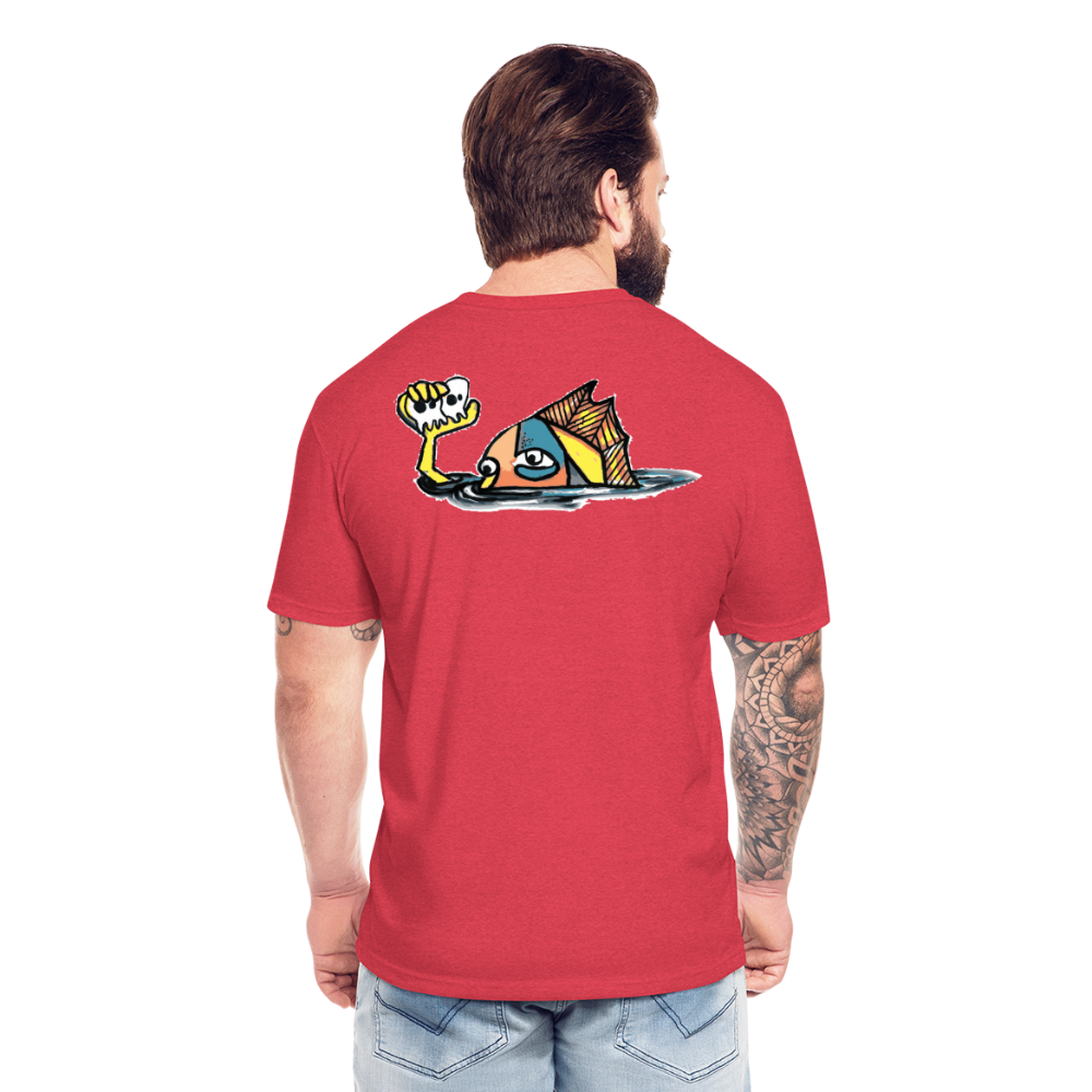 Peper Drip F/ Fish B T-Shirt by Next Level - heather red
