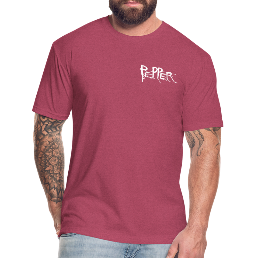Peper Drip F/ Fish B T-Shirt by Next Level - heather burgundy