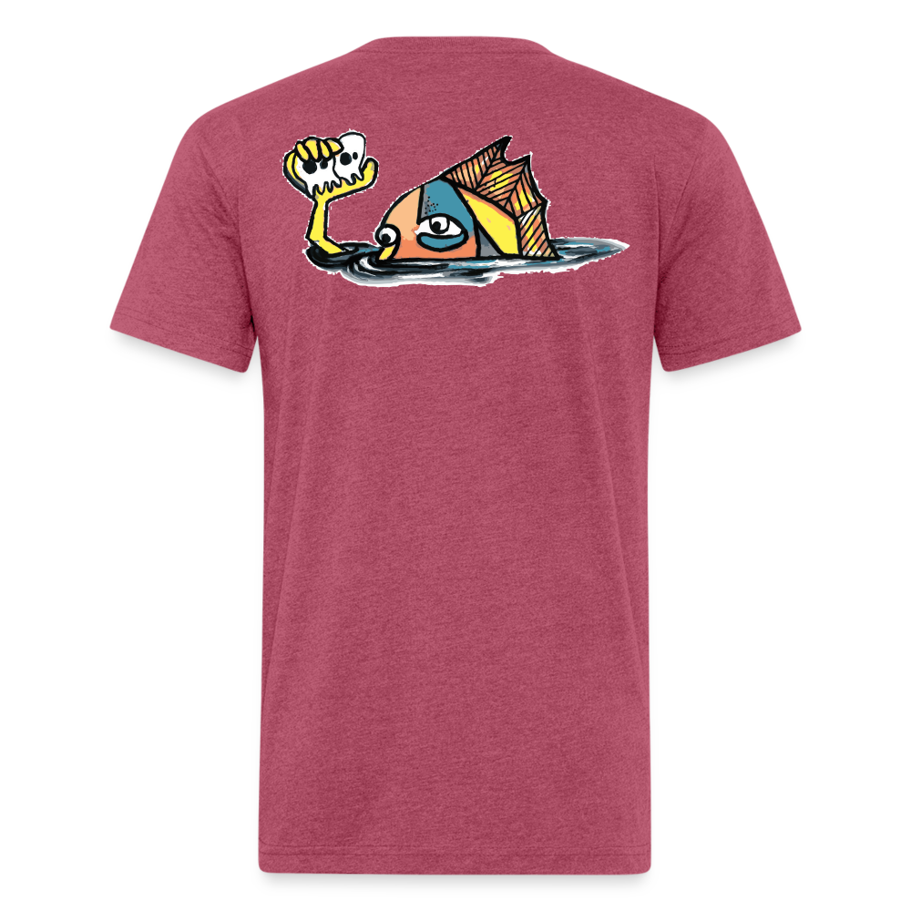 Peper Drip F/ Fish B T-Shirt by Next Level - heather burgundy