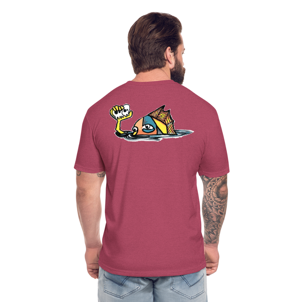 Peper Drip F/ Fish B T-Shirt by Next Level - heather burgundy