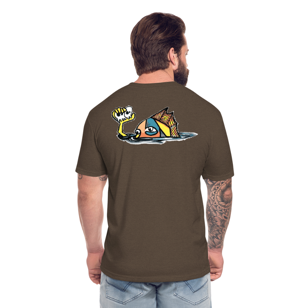 Peper Drip F/ Fish B T-Shirt by Next Level - heather espresso