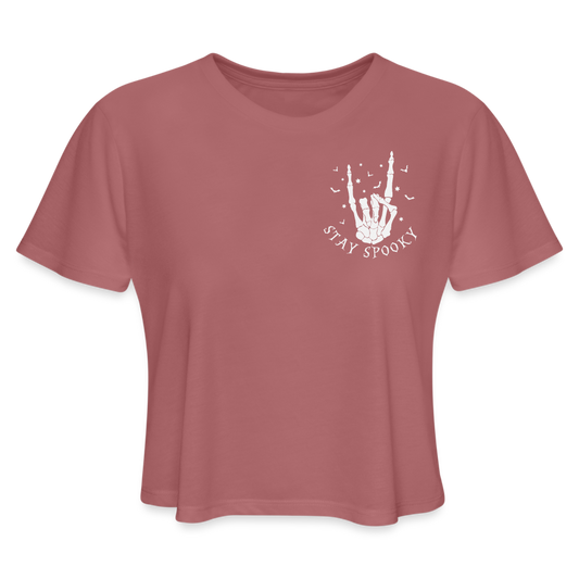 Woodsboro Women's Cropped T-Shirt - mauve