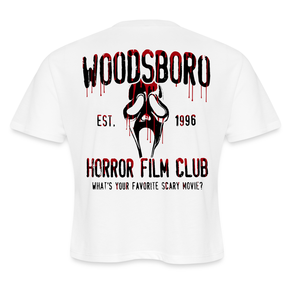 Woodsboro Black Bk Women's Cropped T-Shirt - white