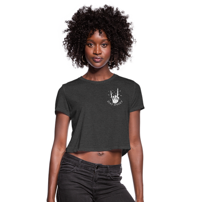 Woodsboro Black Bk Women's Cropped T-Shirt - deep heather