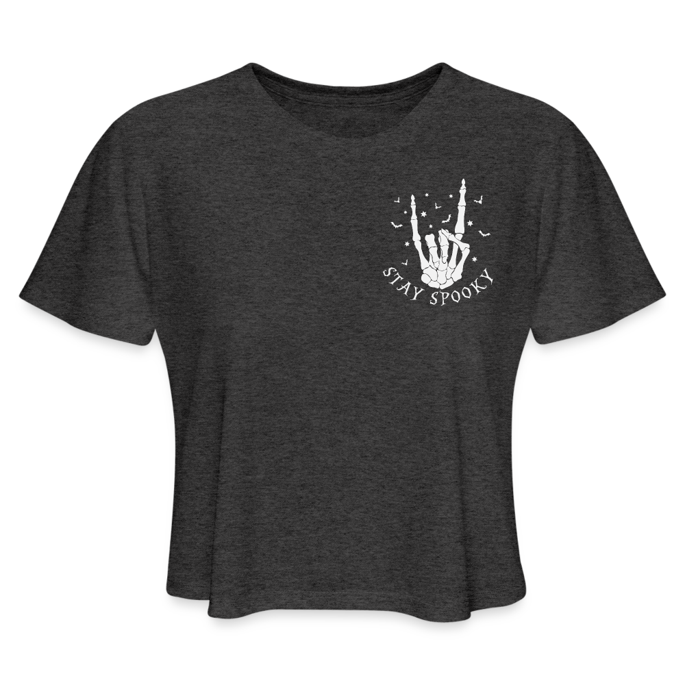 Woodsboro Black Bk Women's Cropped T-Shirt - deep heather