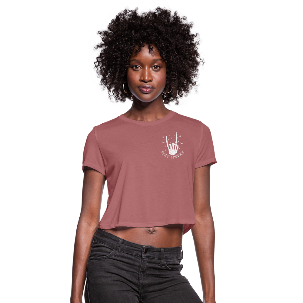 Woodsboro Black Bk Women's Cropped T-Shirt - mauve