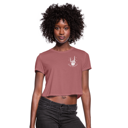 Woodsboro Black Bk Women's Cropped T-Shirt - mauve