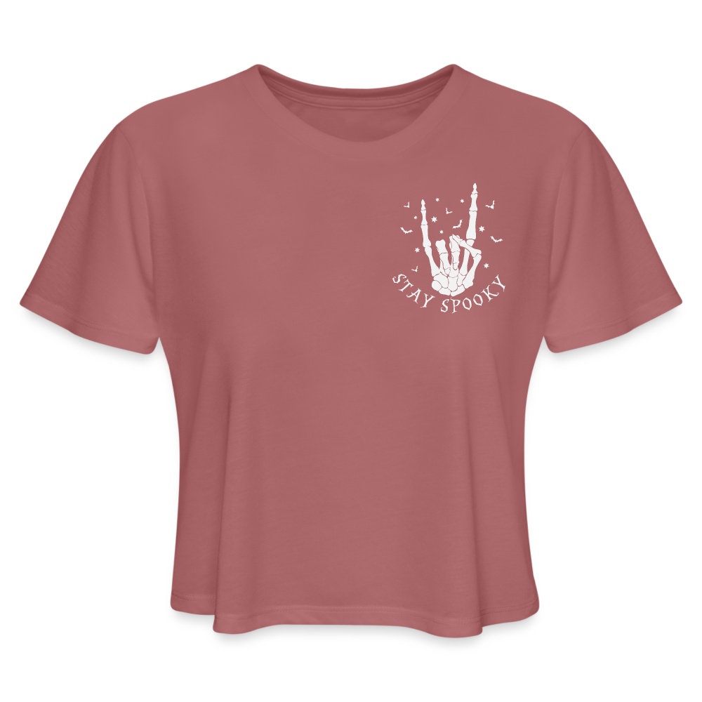 Woodsboro Black Bk Women's Cropped T-Shirt - mauve