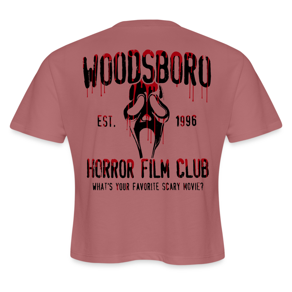 Woodsboro Black Bk Women's Cropped T-Shirt - mauve