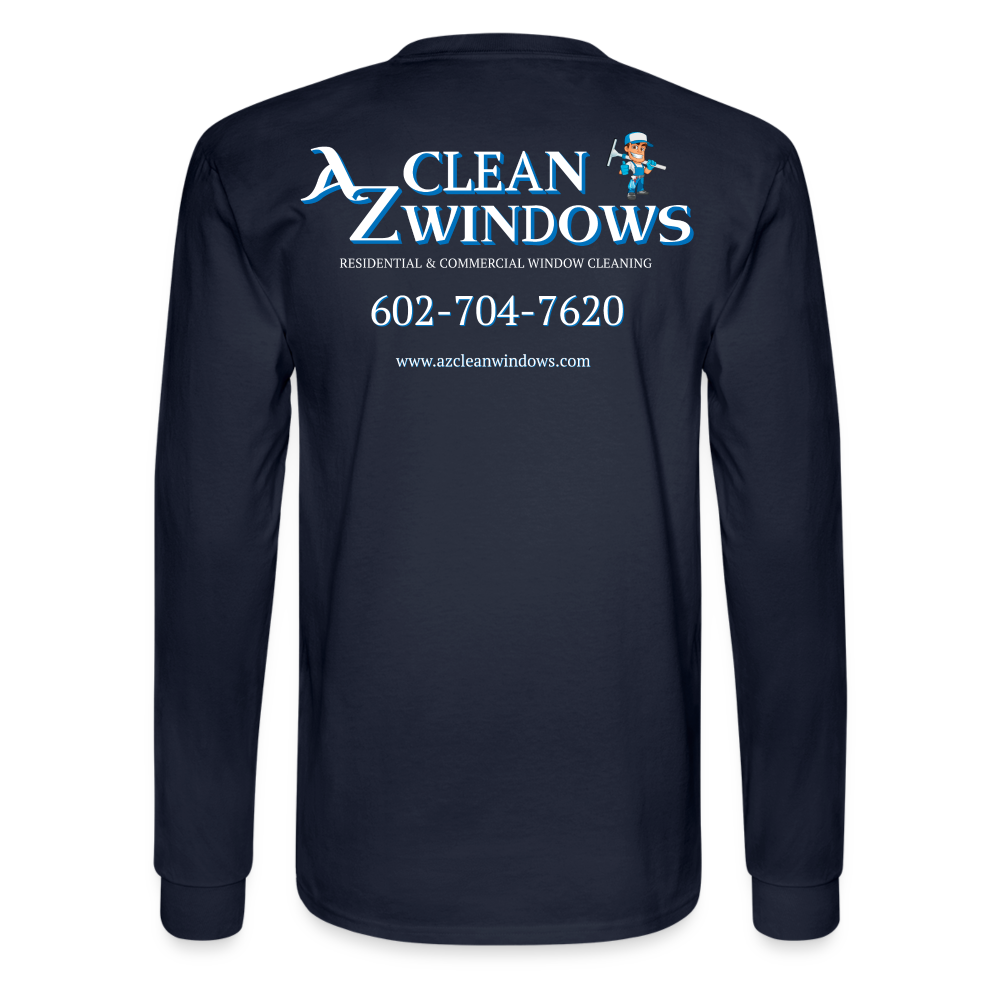 Az Flat Men's Long Sleeve T-Shirt - navy
