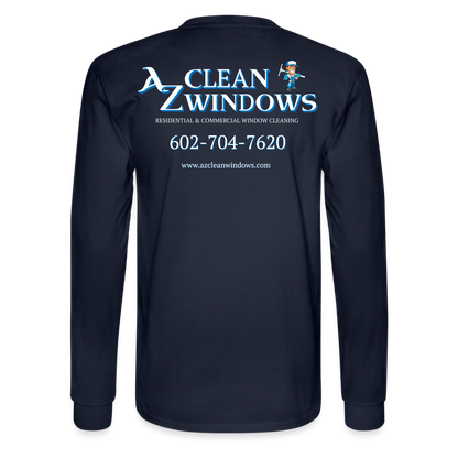 Az Flat Men's Long Sleeve T-Shirt - navy
