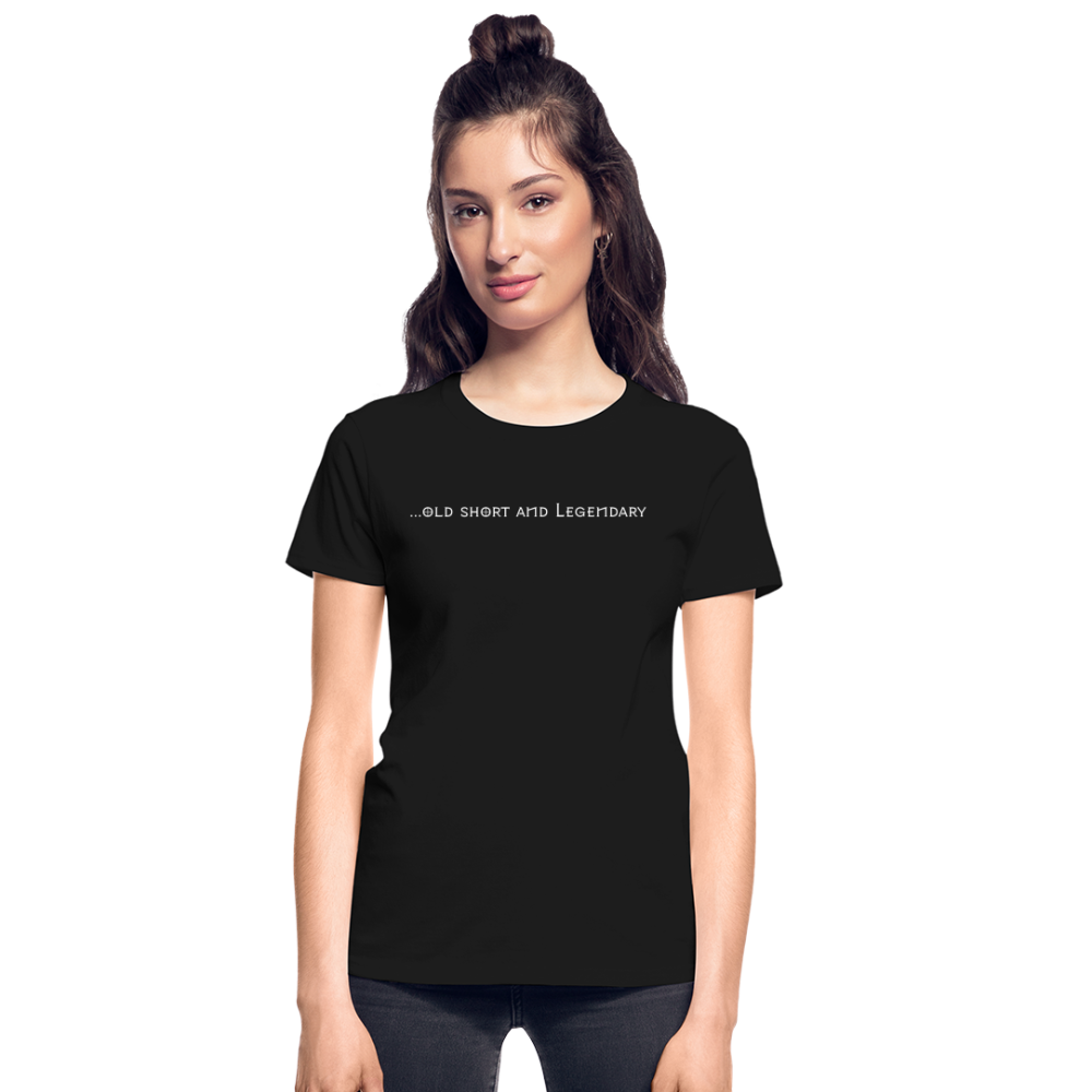 Old Short Girl Gildan Ultra Cotton Ladies T-Shirt - black