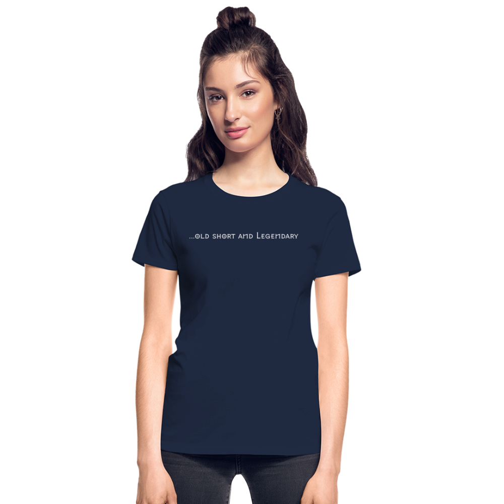 Old Short Girl Gildan Ultra Cotton Ladies T-Shirt - navy