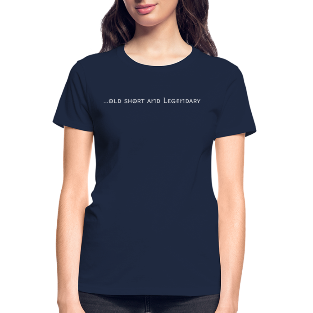 Old Short Girl Gildan Ultra Cotton Ladies T-Shirt - navy