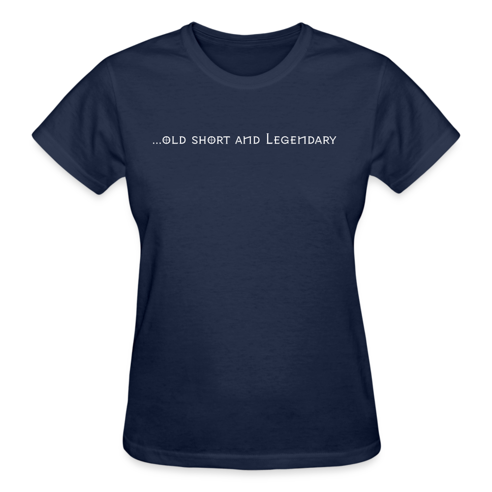 Old Short Girl Gildan Ultra Cotton Ladies T-Shirt - navy