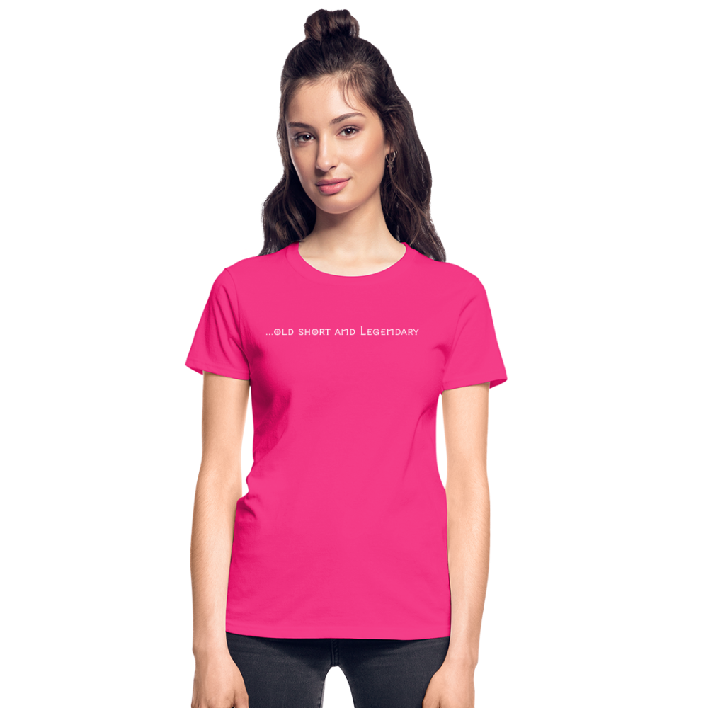 Old Short Girl Gildan Ultra Cotton Ladies T-Shirt - fuchsia