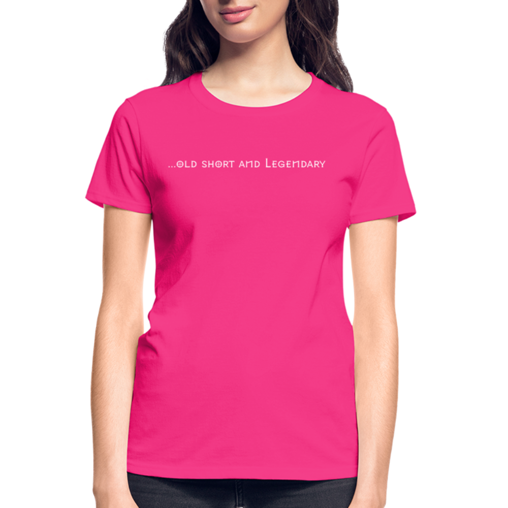 Old Short Girl Gildan Ultra Cotton Ladies T-Shirt - fuchsia