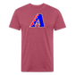 D Backs RWB* Fitted Cotton/Poly T-Shirt by Next Level - heather burgundy
