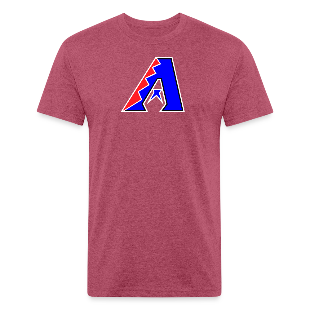 D Backs RWB* Fitted Cotton/Poly T-Shirt by Next Level - heather burgundy
