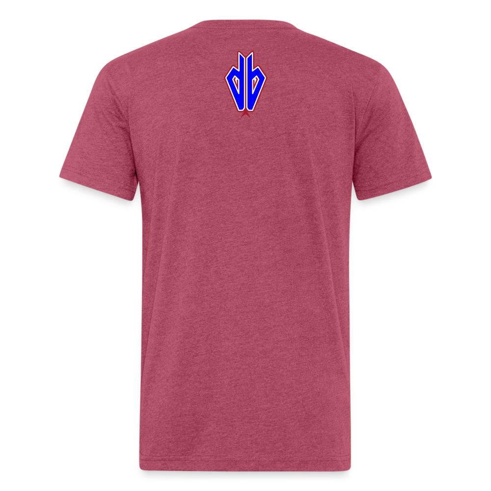 D Backs RWB* Fitted Cotton/Poly T-Shirt by Next Level - heather burgundy