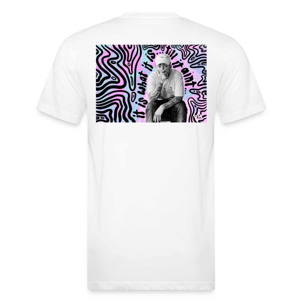 Mak M B/F 1 Fitted Cotton/Poly T-Shirt by Next Level - white
