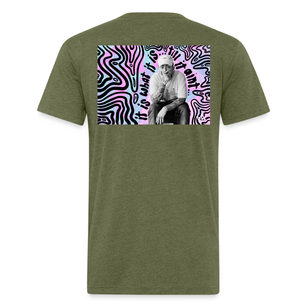 Mak M B/F 1 Fitted Cotton/Poly T-Shirt by Next Level - heather military green