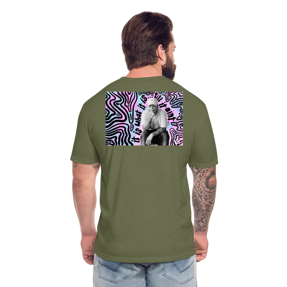 Mak M B/F 1 Fitted Cotton/Poly T-Shirt by Next Level - heather military green