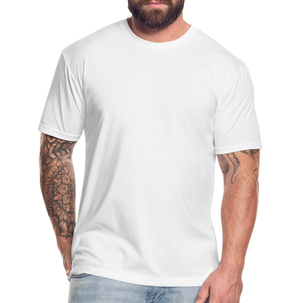 Fire + Fury Flag Back Cotton/Poly T-Shirt by Next Level - white