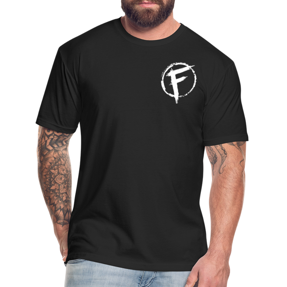 Fire + Fury Flag Back Cotton/Poly T-Shirt by Next Level - black
