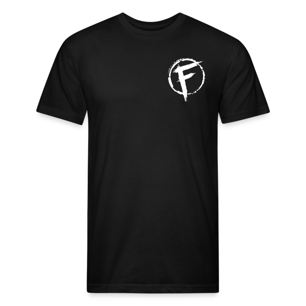 Fire + Fury Flag Back Cotton/Poly T-Shirt by Next Level - black