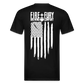 Fire + Fury Flag Back Cotton/Poly T-Shirt by Next Level - black
