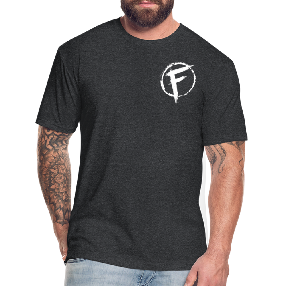 Fire + Fury Flag Back Cotton/Poly T-Shirt by Next Level - heather black