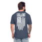 Fire + Fury Flag Back Cotton/Poly T-Shirt by Next Level - heather navy