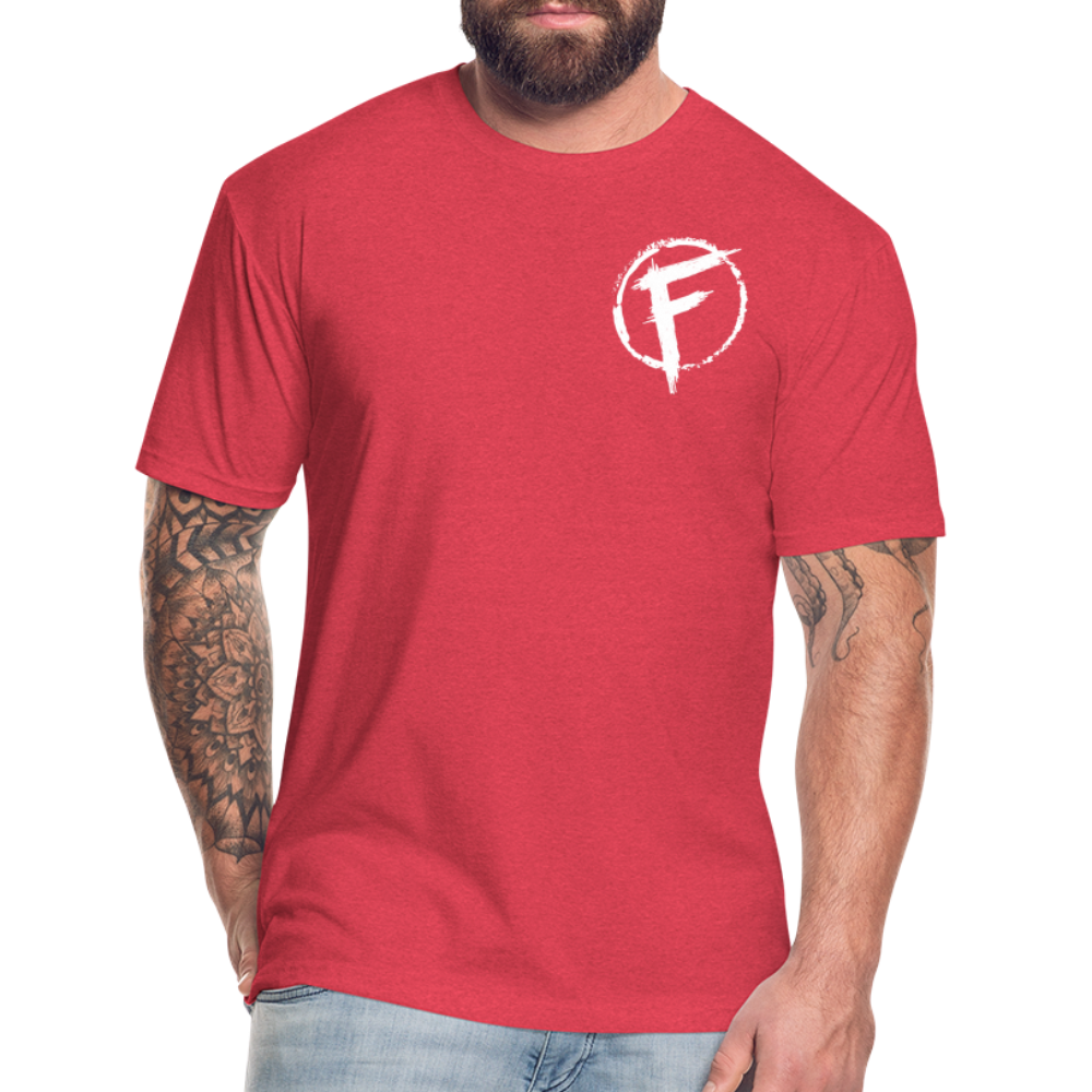 Fire + Fury Flag Back Cotton/Poly T-Shirt by Next Level - heather red