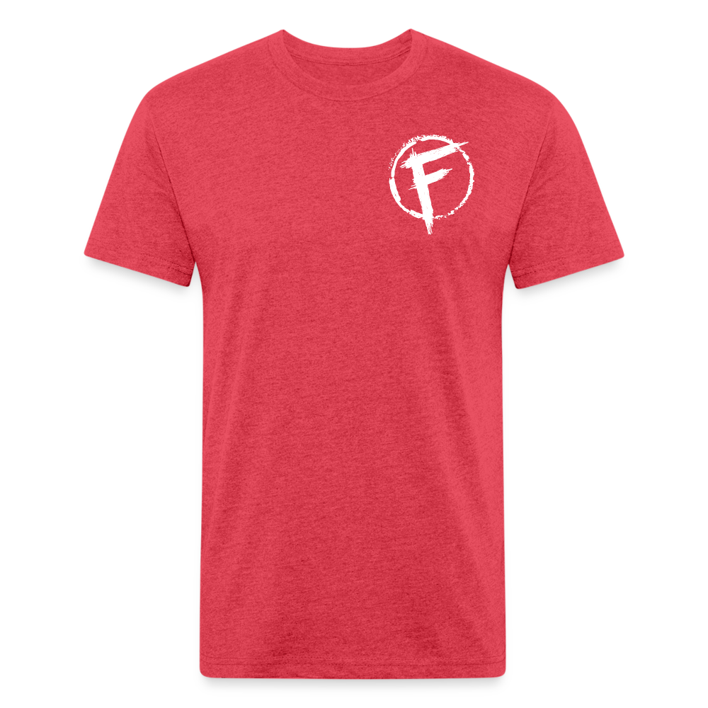 Fire + Fury Flag Back Cotton/Poly T-Shirt by Next Level - heather red