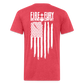 Fire + Fury Flag Back Cotton/Poly T-Shirt by Next Level - heather red
