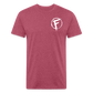 Fire + Fury Flag Back Cotton/Poly T-Shirt by Next Level - heather burgundy
