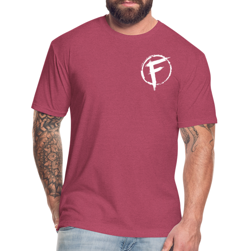 Fire + Fury Flag Back Cotton/Poly T-Shirt by Next Level - heather burgundy