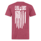 Fire + Fury Flag Back Cotton/Poly T-Shirt by Next Level - heather burgundy
