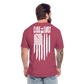 Fire + Fury Flag Back Cotton/Poly T-Shirt by Next Level - heather burgundy