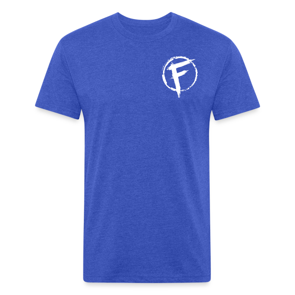 Fire + Fury Flag Back Cotton/Poly T-Shirt by Next Level - heather royal