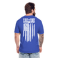 Fire + Fury Flag Back Cotton/Poly T-Shirt by Next Level - heather royal