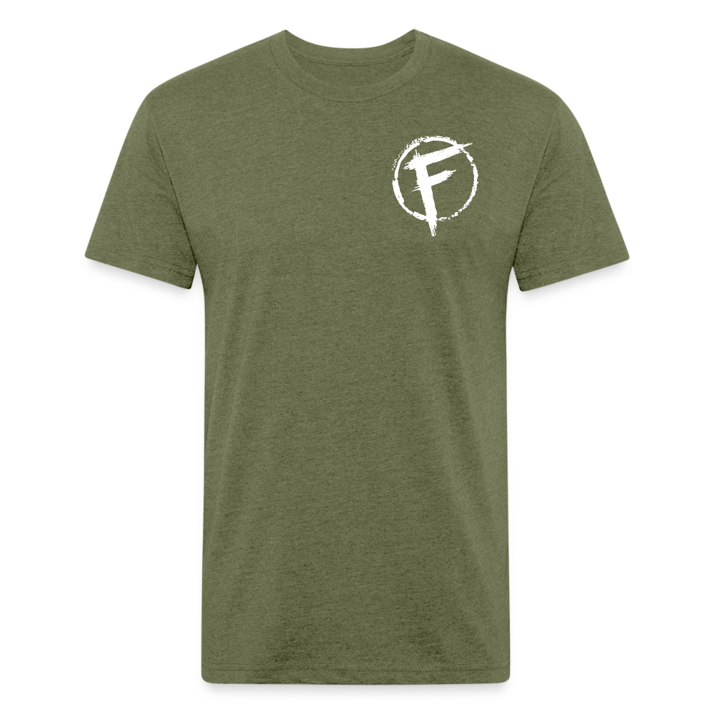Fire + Fury Flag Back Cotton/Poly T-Shirt by Next Level - heather military green