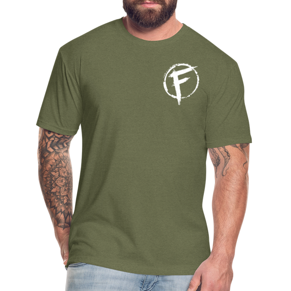 Fire + Fury Flag Back Cotton/Poly T-Shirt by Next Level - heather military green