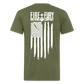 Fire + Fury Flag Back Cotton/Poly T-Shirt by Next Level - heather military green