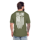Fire + Fury Flag Back Cotton/Poly T-Shirt by Next Level - heather military green