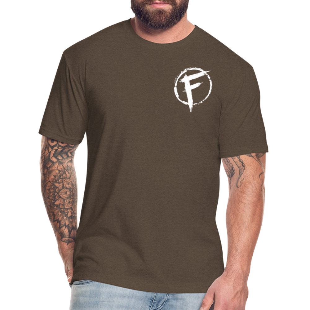 Fire + Fury Flag Back Cotton/Poly T-Shirt by Next Level - heather espresso